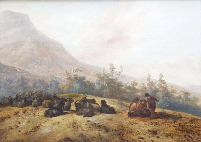 Jacobus Mancadan Mountain landscape with shepherds China oil painting art